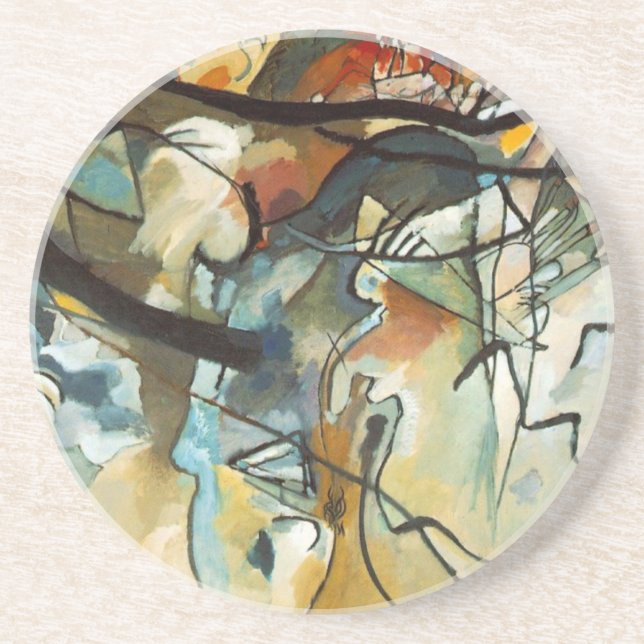 Kandinsky Composition V Abstract Painting Coaster (Front)