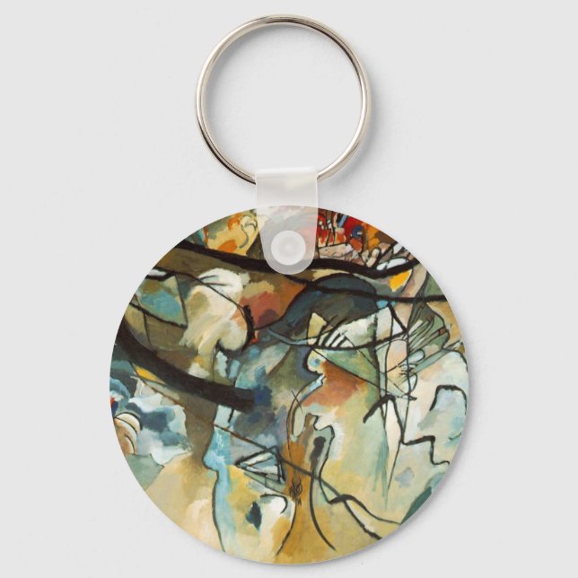 Kandinsky Composition V Abstract Painting Key Ring (Front)