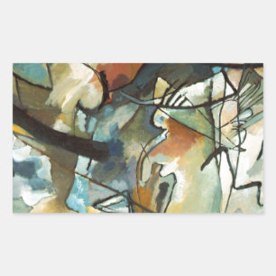 Kandinsky Composition V Abstract Painting Rectangular Sticker
