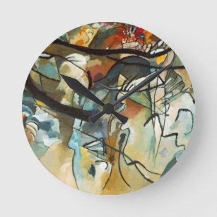 Kandinsky Composition V Abstract Painting Round Clock