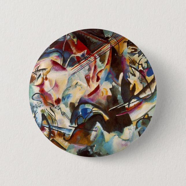 Kandinsky Composition VI Abstract Painting 6 Cm Round Badge (Front)