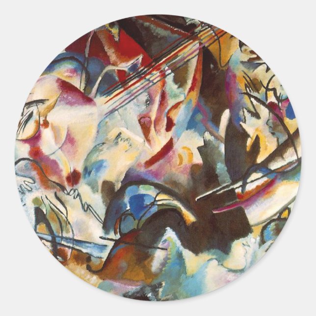 Kandinsky Composition VI Abstract Painting Classic Round Sticker (Front)