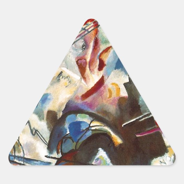Kandinsky Composition VI Abstract Painting Triangle Sticker (Front)