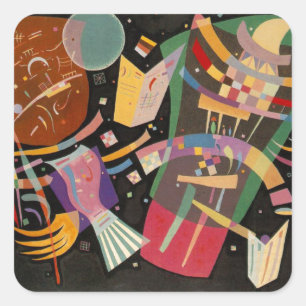 Kandinsky Composition X Abstract Artwork Square Sticker