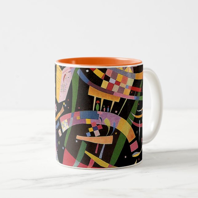 Kandinsky - Composition X, colourful painting, Two-Tone Coffee Mug (Front Right)