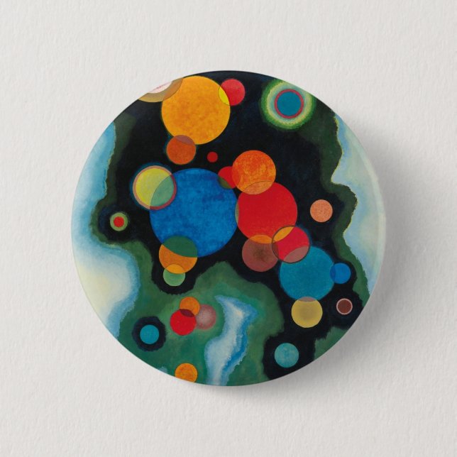 Kandinsky Deepened Impulse Abstract Oil on Canvas 6 Cm Round Badge (Front)