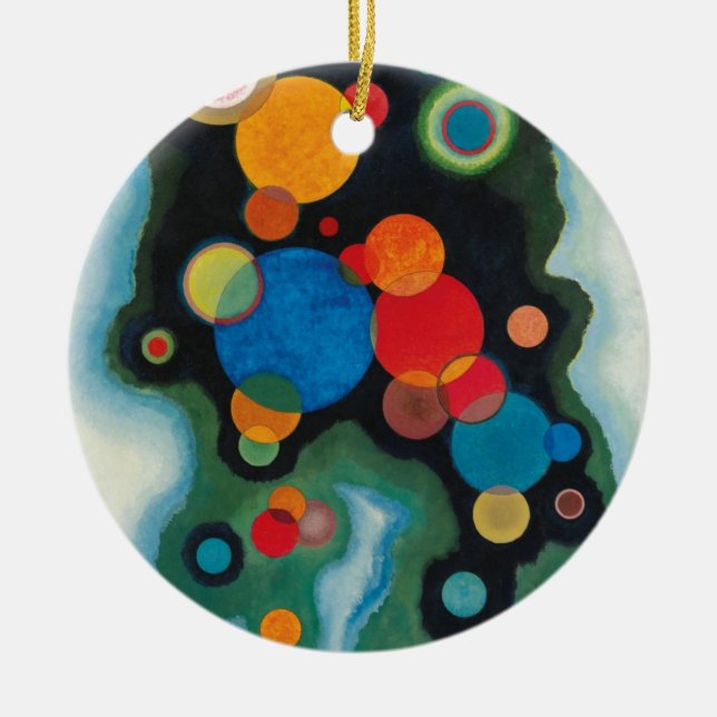 Kandinsky Deepened Impulse Abstract Oil on Canvas Ceramic Ornament (Front)