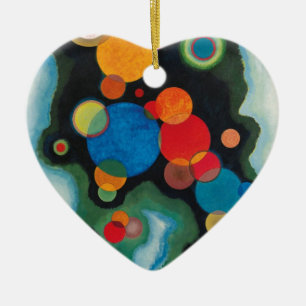 Kandinsky Deepened Impulse Abstract Oil on Canvas Ceramic Tree Decoration