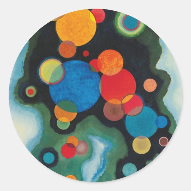 Kandinsky Deepened Impulse Abstract Oil on Canvas Classic Round Sticker (Front)