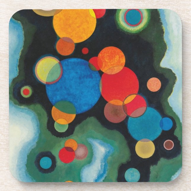 Kandinsky Deepened Impulse Abstract Oil on Canvas Coaster (Front)