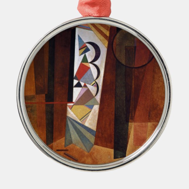 Kandinsky Development in Brown Abstract Painting Metal Ornament (Front)