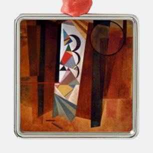 Kandinsky Development in Brown Abstract Painting Metal Ornament