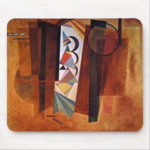 Kandinsky Development in Brown Abstract Painting Mouse Pad