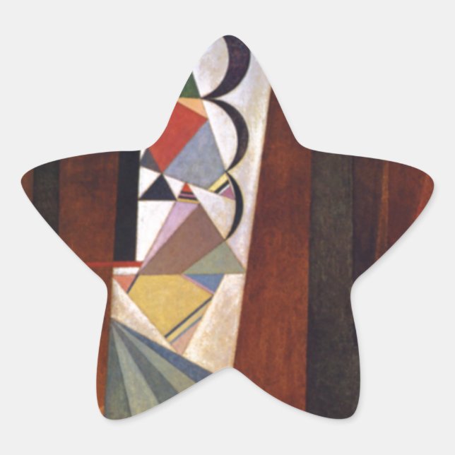 Kandinsky Development in Brown Abstract Painting Star Sticker (Front)