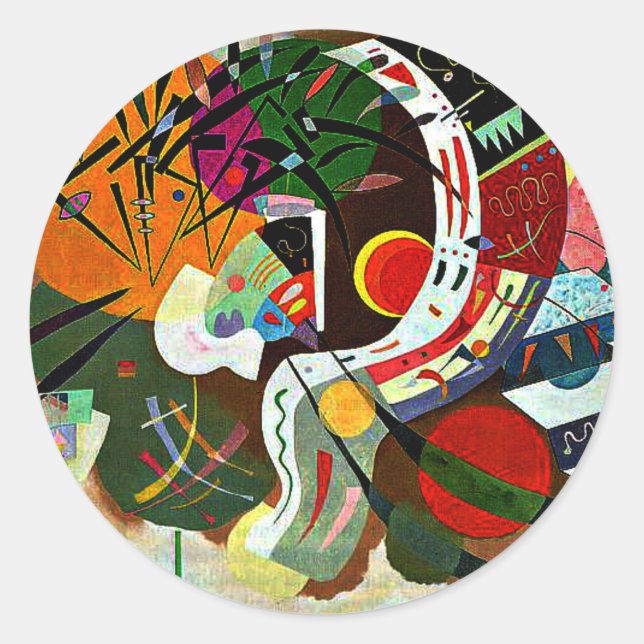 Kandinsky - Dominant Curve, famous painting, Classic Round Sticker (Front)