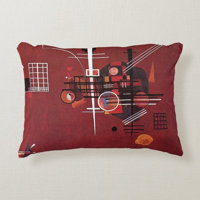 Kandinsky - Dull Red Decorative Cushion (Front)