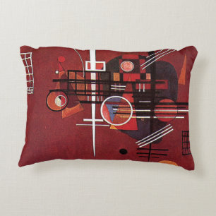 Kandinsky - Dull Red Decorative Cushion