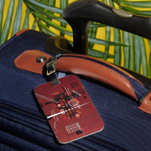 Kandinsky - Dull Red Luggage Tag