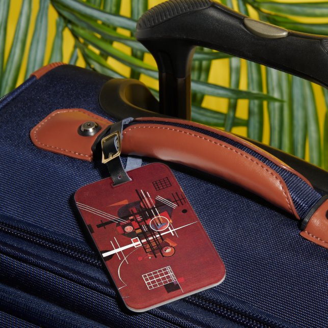 Kandinsky - Dull Red Luggage Tag (Front Insitu 1)
