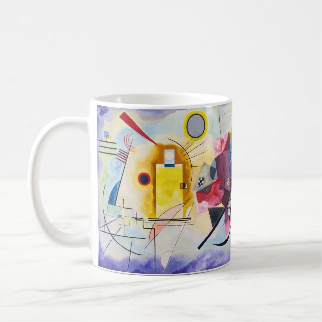 Kandinsky Emotional Symphony in Red, Yellow & Blue Coffee Mug (Left)