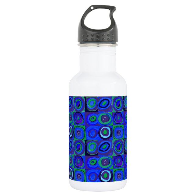 Kandinsky Farbstudie Blue Quadrate Square Circle  532 Ml Water Bottle (Front)