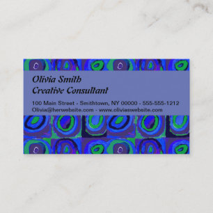 Kandinsky Farbstudie Blue Quadrate Square Circle Business Card