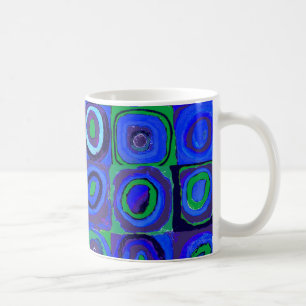 Kandinsky Farbstudie Blue Quadrate Square Circle  Coffee Mug