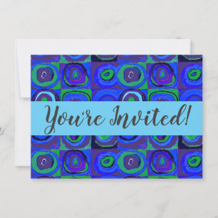 Kandinsky Farbstudie Blue Quadrate Square Circle  Invitation