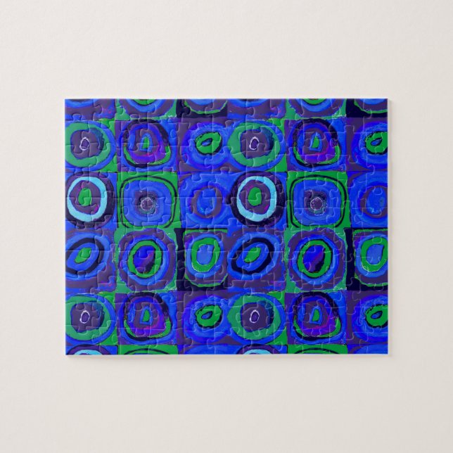 Kandinsky Farbstudie Blue Quadrate Square Circle  Jigsaw Puzzle (Horizontal)