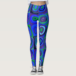 Kandinsky Farbstudie Blue Quadrate Square Circle  Leggings