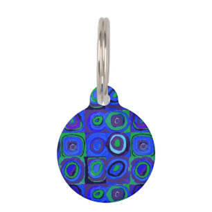 Kandinsky Farbstudie Blue Quadrate Square Circle Pet Tag