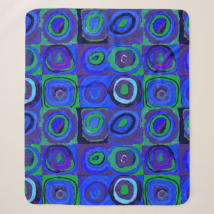 Kandinsky Farbstudie Blue Quadrate Square Circle Sherpa Blanket
