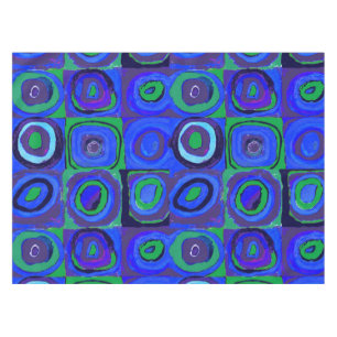 Kandinsky Farbstudie Blue Quadrate Square Circle  Tablecloth
