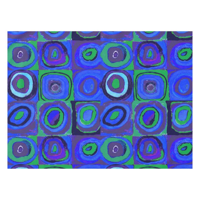 Kandinsky Farbstudie Blue Quadrate Square Circle  Tablecloth (Front (Horizontal))