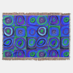 Kandinsky Farbstudie Blue Quadrate Square Circle  Throw Blanket