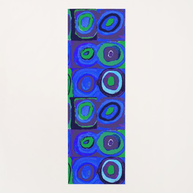 Kandinsky Farbstudie Blue Quadrate Square Circle  Yoga Mat (Front)
