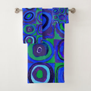 Kandinsky Farbstudie Quadrate Blue Squares Bath Towel Set