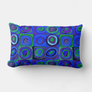 Kandinsky Farbstudie Quadrate Blue Squares  Lumbar Cushion