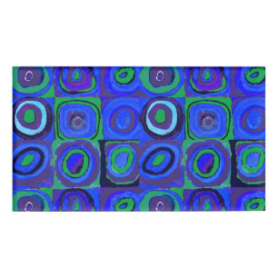 Kandinsky Farbstudie Quadrate Blue Squares  Name Tag
