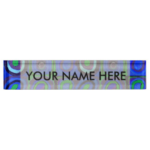 Kandinsky Farbstudie Quadrate Blue Squares Nameplate