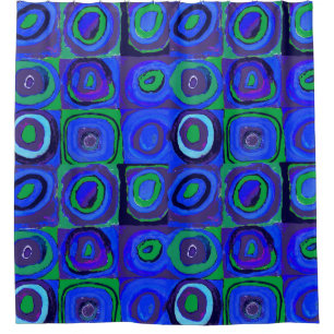 Kandinsky Farbstudie Quadrate Blue Squares Shower Curtain