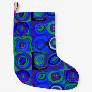 Kandinsky Farbstudie Quadrate Blue Squares  Small Christmas Stocking