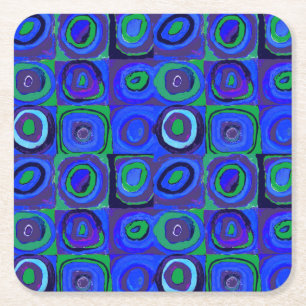 Kandinsky Farbstudie Quadrate Blue Squares Square Paper Coaster