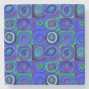 Kandinsky Farbstudie Quadrate Blue Squares Stone Coaster