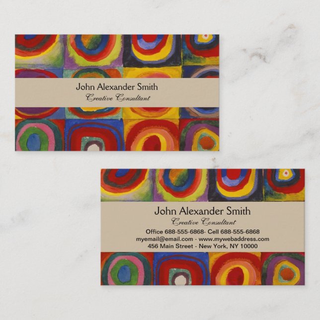 Kandinsky Farbstudie Quadrate Colourful Squares Business Card (Front/Back)