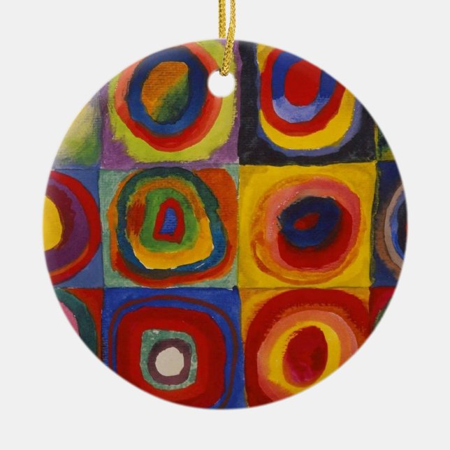 Kandinsky Farbstudie Quadrate Colourful Squares Ceramic Ornament (Front)