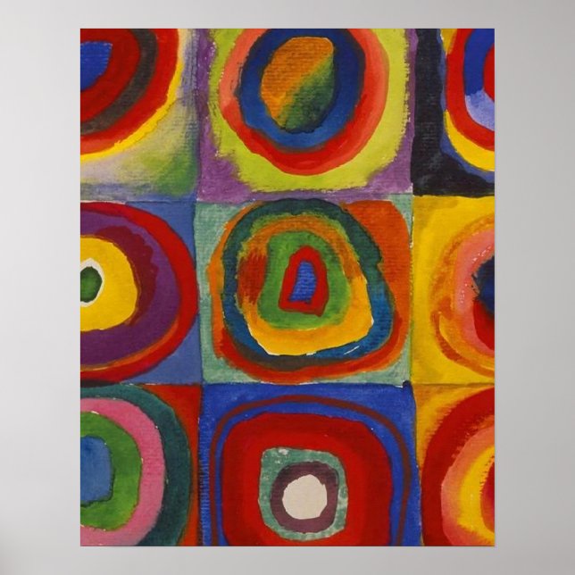Kandinsky Farbstudie Quadrate Colourful Squares Poster (Front)