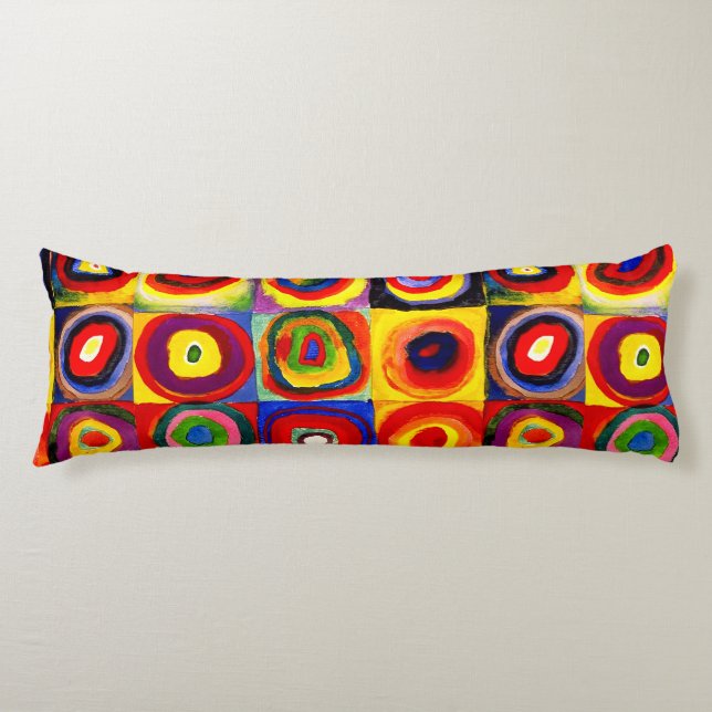 Kandinsky Farbstudie Quadrate Squares Circles Art  Body Cushion (Front)