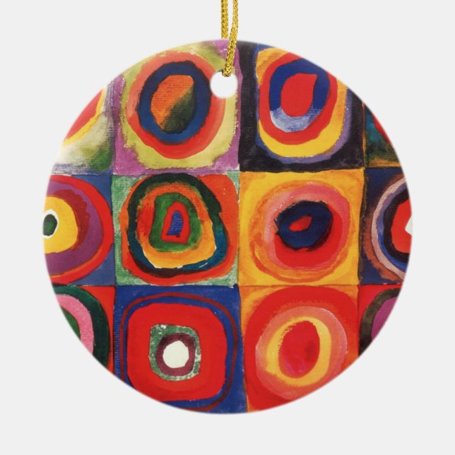 Kandinsky Farbstudie Quadrate Squares Circles Art  Ceramic Ornament (Front)