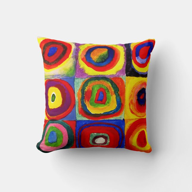 Kandinsky Farbstudie Quadrate Squares Circles Art  Cushion (Front)